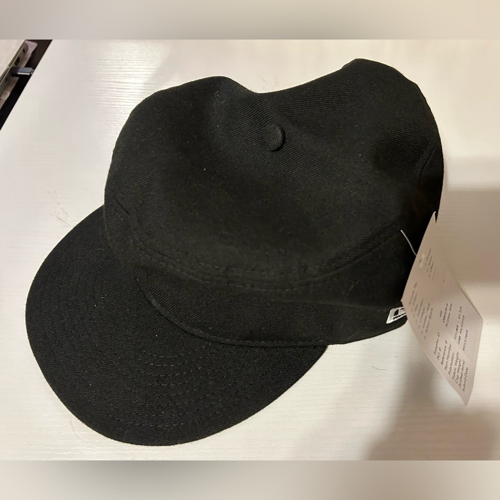 NWT new Era black flat top cap Sz 8 unisex
